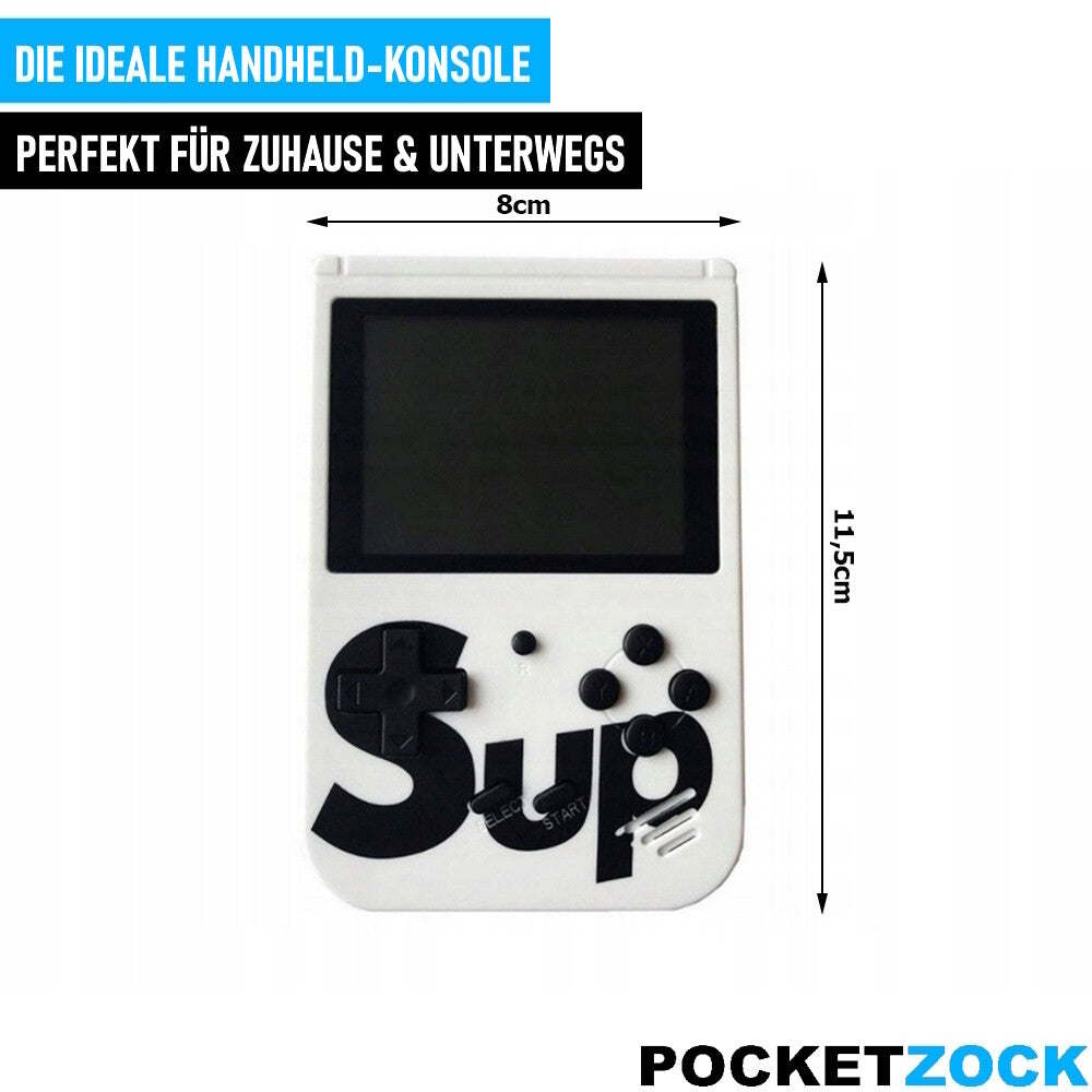 POCKETZOCK Handheld-Spielekonsole Retro Mini Spiele Konsole mit 400 Spielen