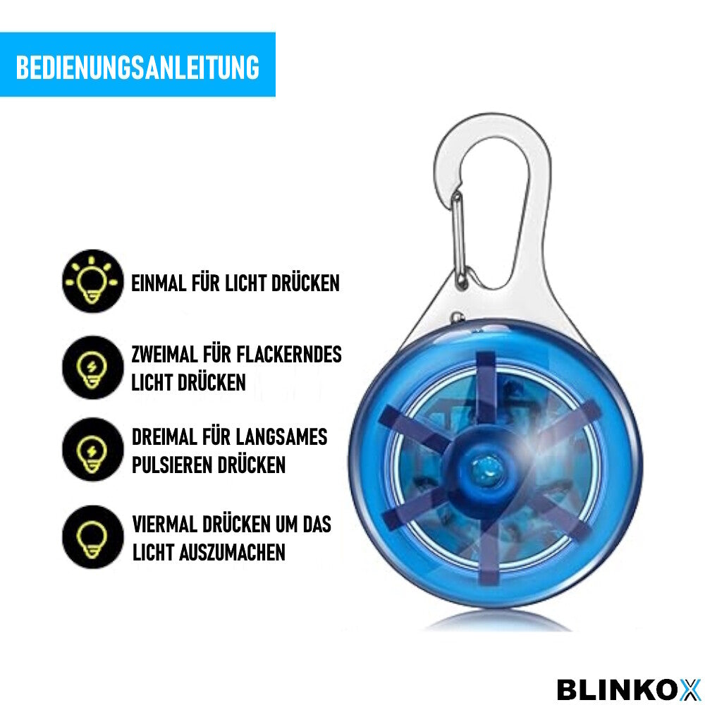 BLINKOX LED-Hundeanhänger Abnehmbare LED-Hundehalsbandleuchte Tragbar Blau