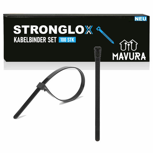 STRONGLOX 100 Stk Profi Kabelbinder Wiederverwendbar Lösbar Wiederlösbar
