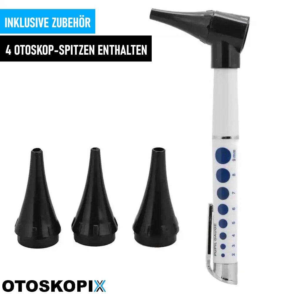 OTOSKOPIX Otoskop LED Ohrenleuchte Ohrenlupe Ohr Ohrpflege Aufsätze Otologie HNO