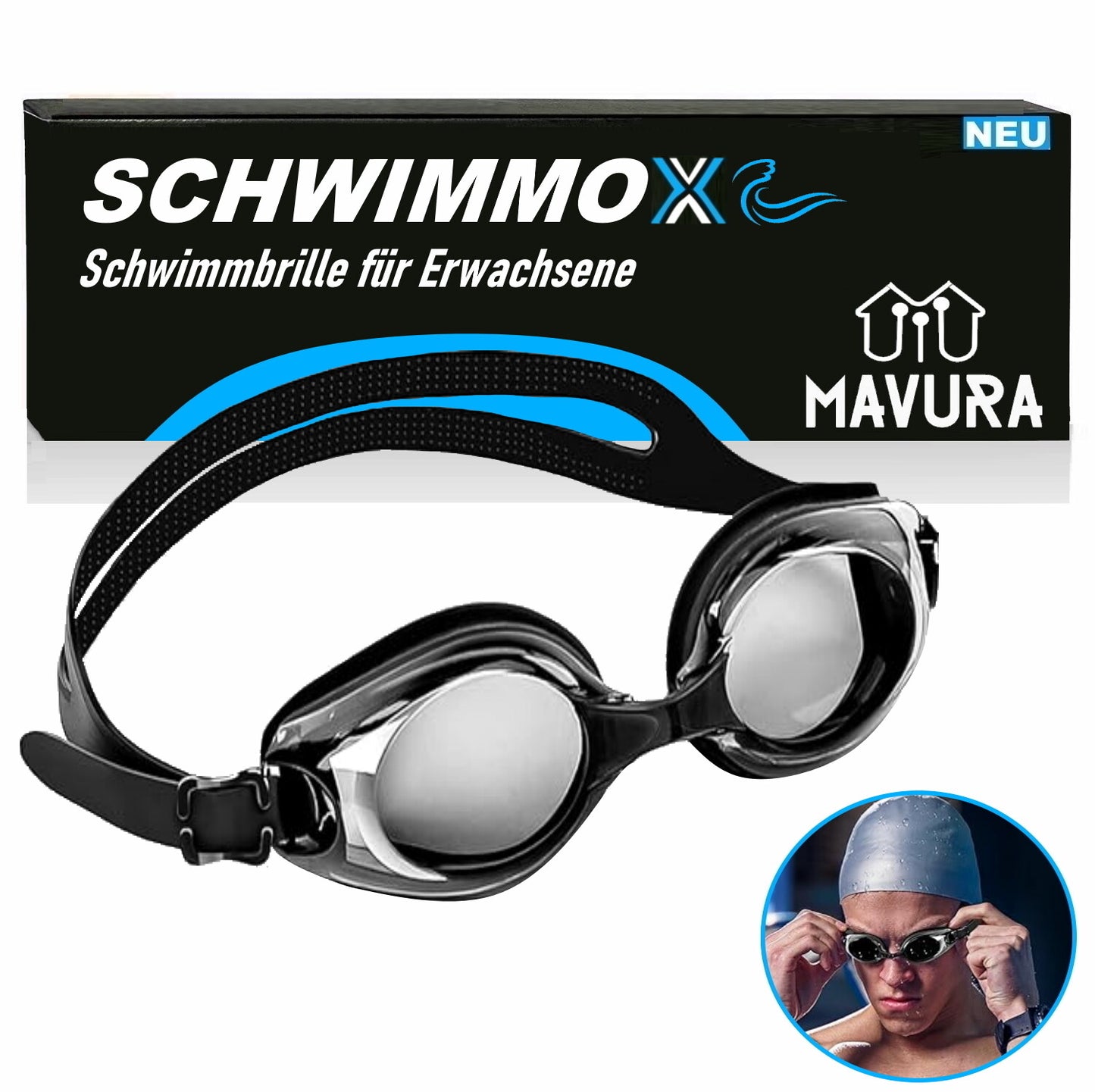SCHWIMMOX Schwimmbrille Taucherbrille Unterwasserbrille für Erwachsene Unisex