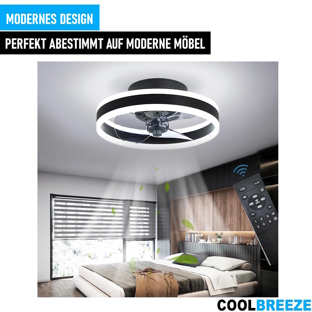 COOLBREEZE Deckenleuchte Leise Deckenventilator mit Beleuchtung Deckenlampe