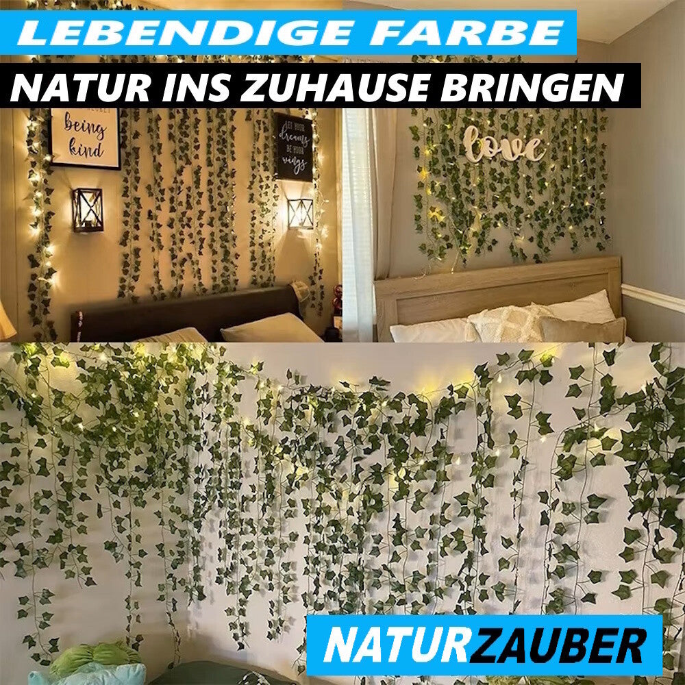 NATURZAUBER LED-Lichterkette 2m Efeu Blätter für Innen und Außen Deko