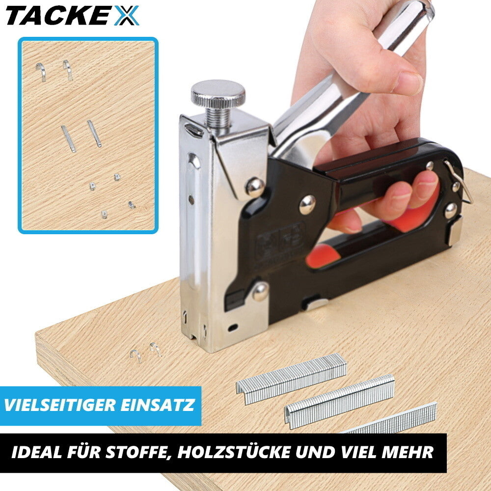 TACKEX Handtacker Set Profi Handtackerpistole stark Holz Möbel mit 200 Klammern