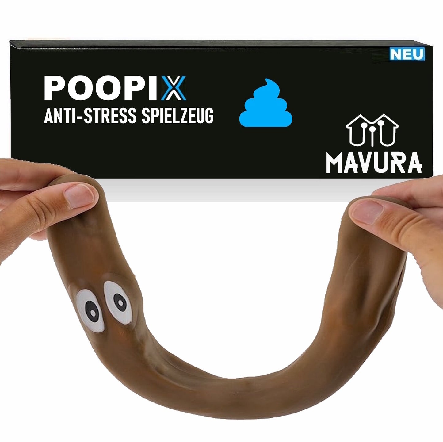 POOPIX Scherzartikel Lustiges Spielzeug Quetschen Kneten Anti-Stress Ball Poop