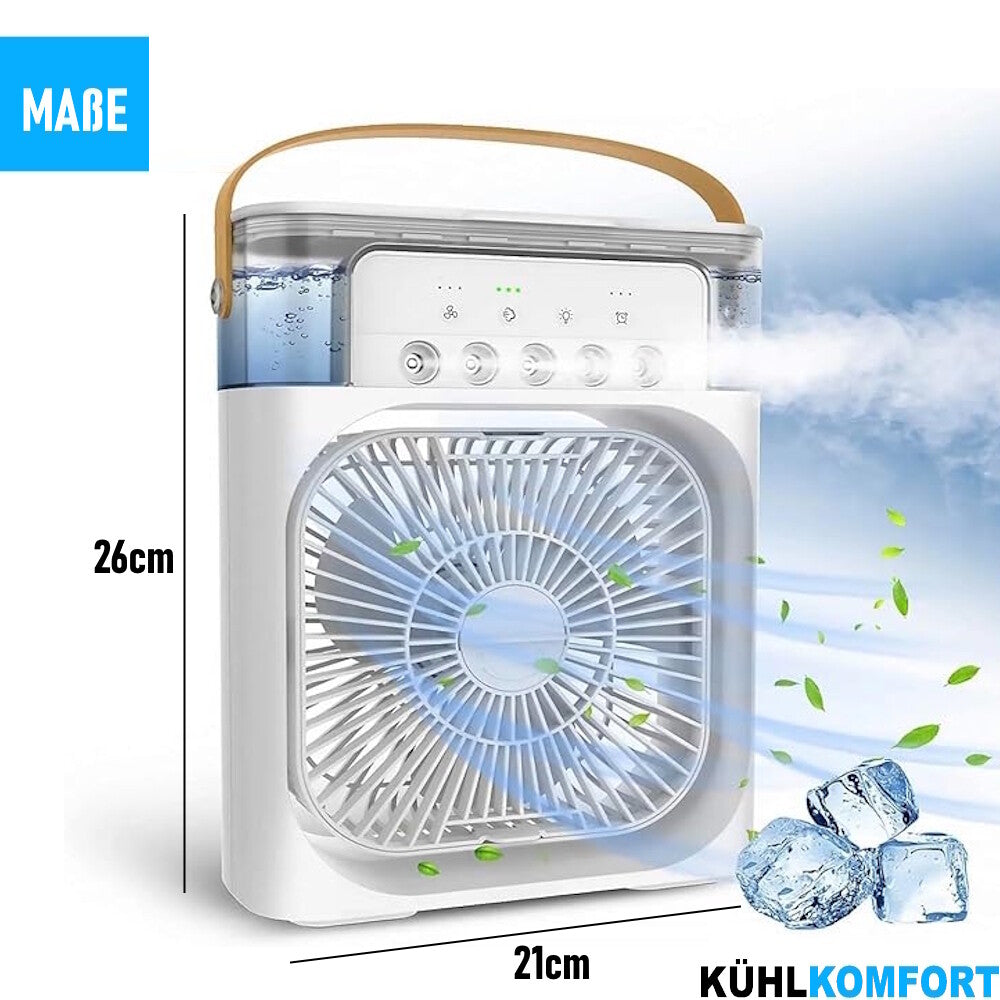 KÜHLKOMFORT Mini Luftkühler Klimageräte Klimaanlage Mobiler Ventilator 600ml