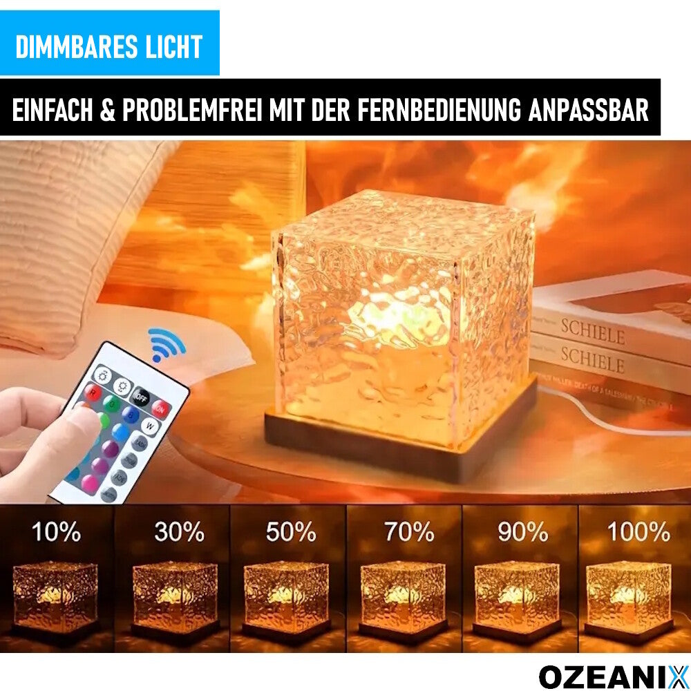 OZEANIX RGB LED Würfel Nordlichter Ozean Lampe Wellenlampe USB Tischleuchte