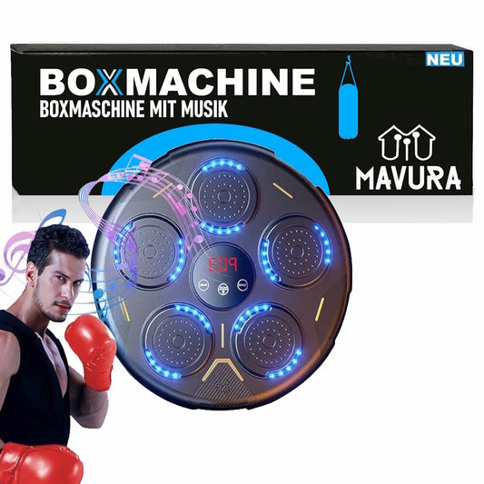 BOXMACHINE Boxmaschine LED Wand Boxtrainingsgerät Boxziel Bluetooth Musik Licht