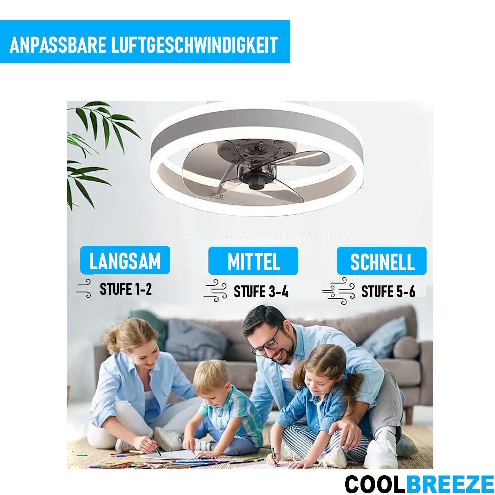 COOLBREEZE Deckenleuchte Leise Deckenventilator mit Beleuchtung Deckenlampe