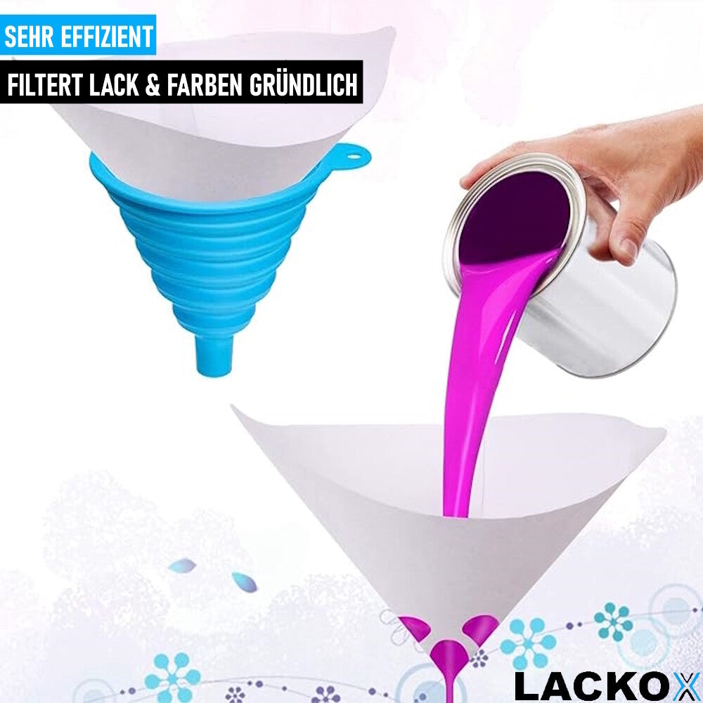 LACKOX Lacksiebe Filter Lack Farbsiebe Lackfilter Nylonsiebe für Autolack 100er