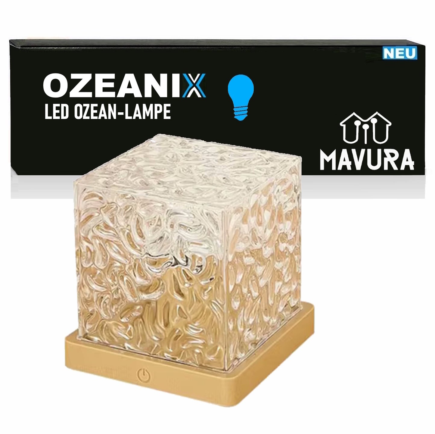 OZEANIX RGB LED Würfel Nordlichter Ozean Lampe Wellenlampe USB Tischleuchte