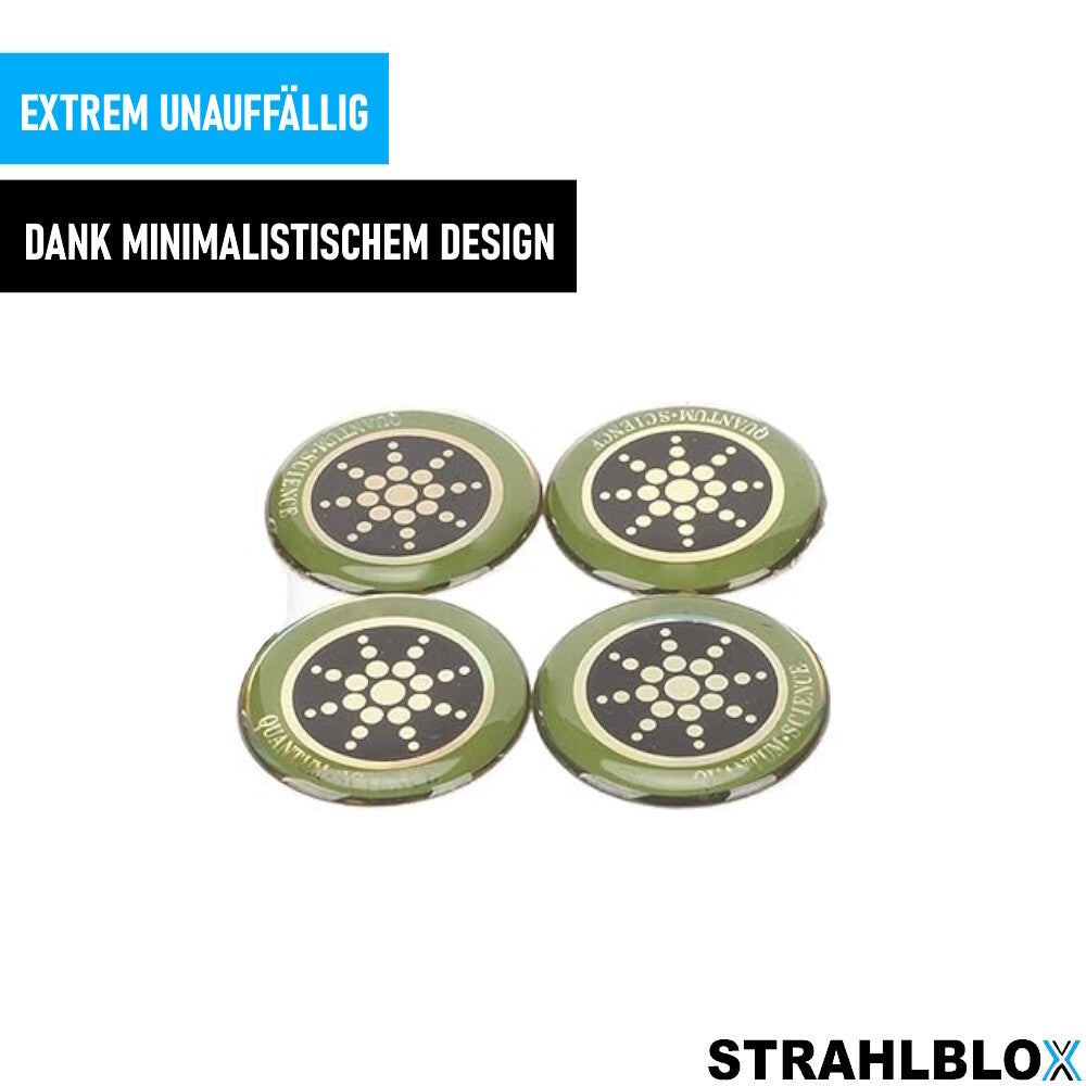 STRAHLBLOX 4 Stück Strahlenschutz Anti Radiation Sticker EMF Schutz Blocker
