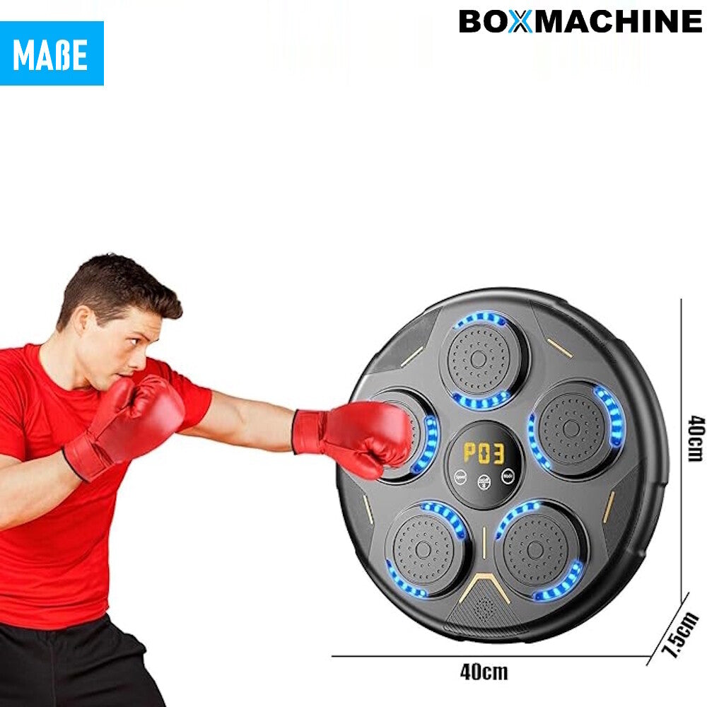 BOXMACHINE Boxmaschine LED Wand Boxtrainingsgerät Boxziel Bluetooth Musik Licht