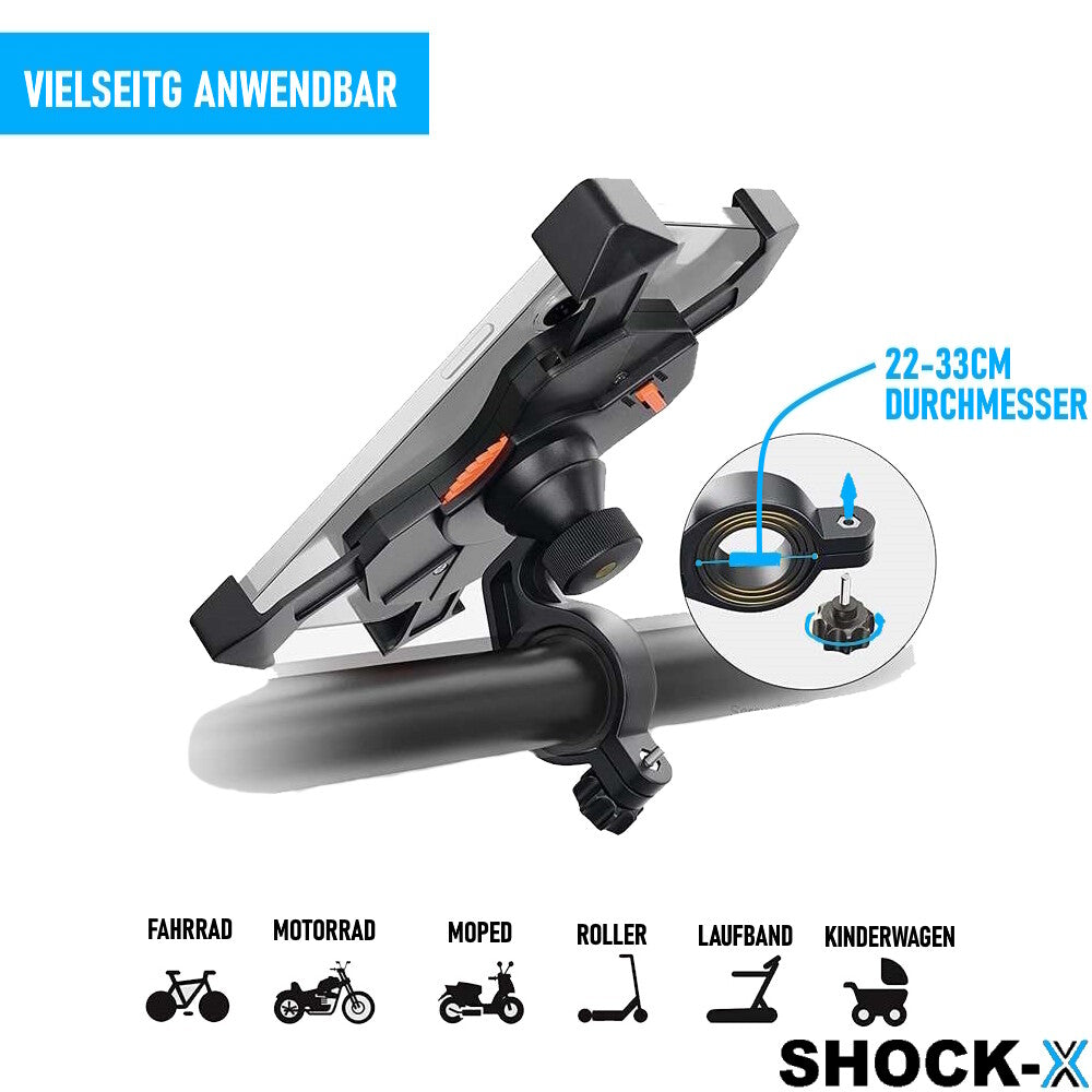 SHOCK-X Fahrrad Handyhalterung Motorrad Scooter Lenker Handyhalter Universal