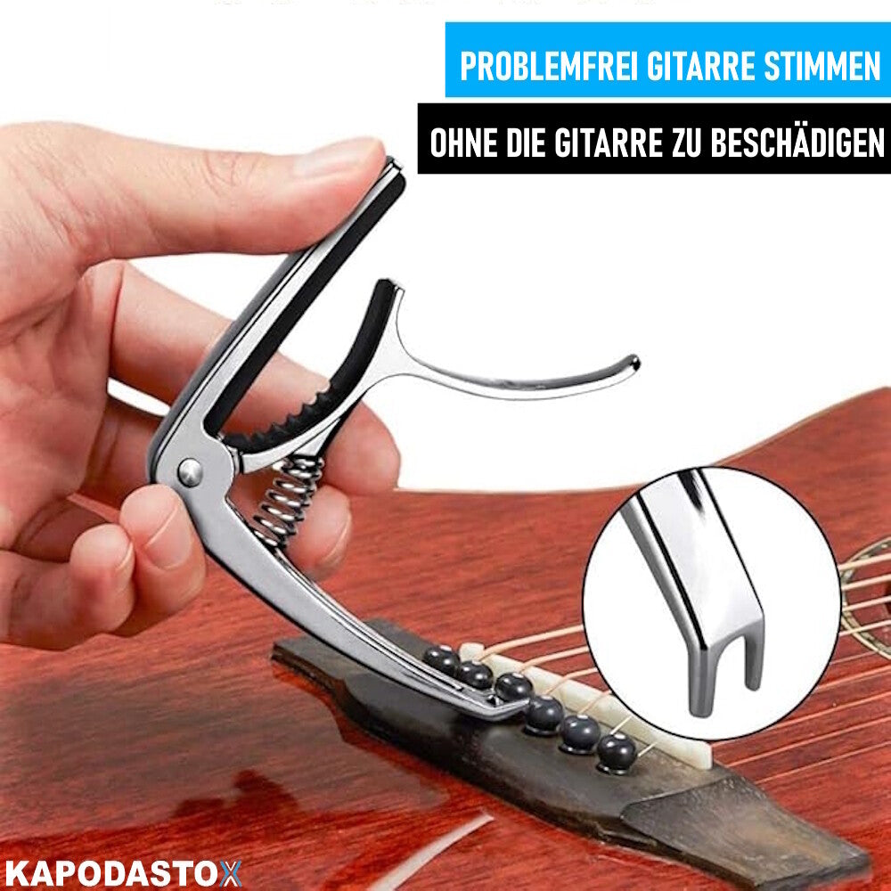 KAPODASTOX Kapodaster & Plektrum Set Universal Akustik Gitarre E-Gitarre Ukulele