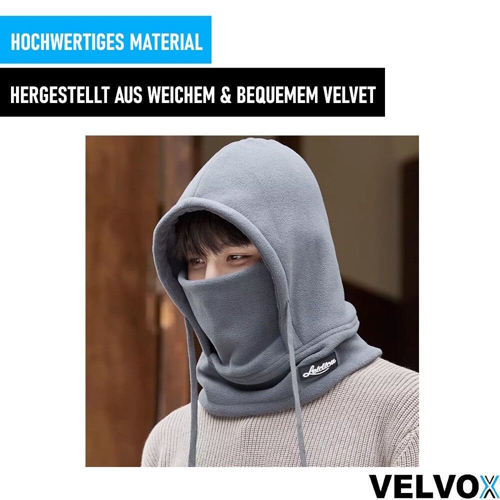 VELVOX Velvet Sturmhaube Schwarz Gesichtshaube Kapuze Warm Windfest