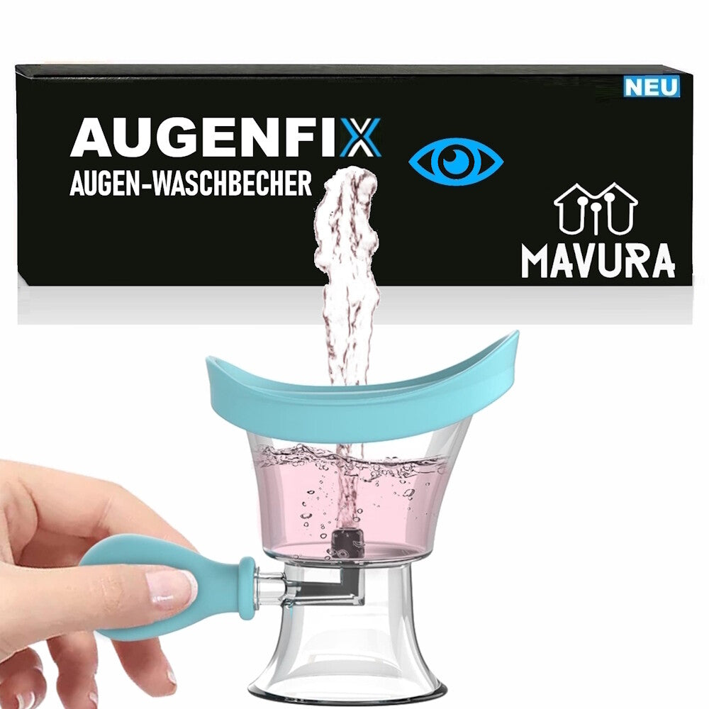 AUGENFIX Augenwaschbecher Augenreiniger Augenmuschel Silikon-Spülbecher Bad