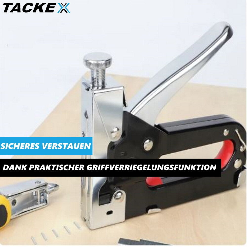 TACKEX Handtacker Set Profi Handtackerpistole stark Holz Möbel mit 200 Klammern