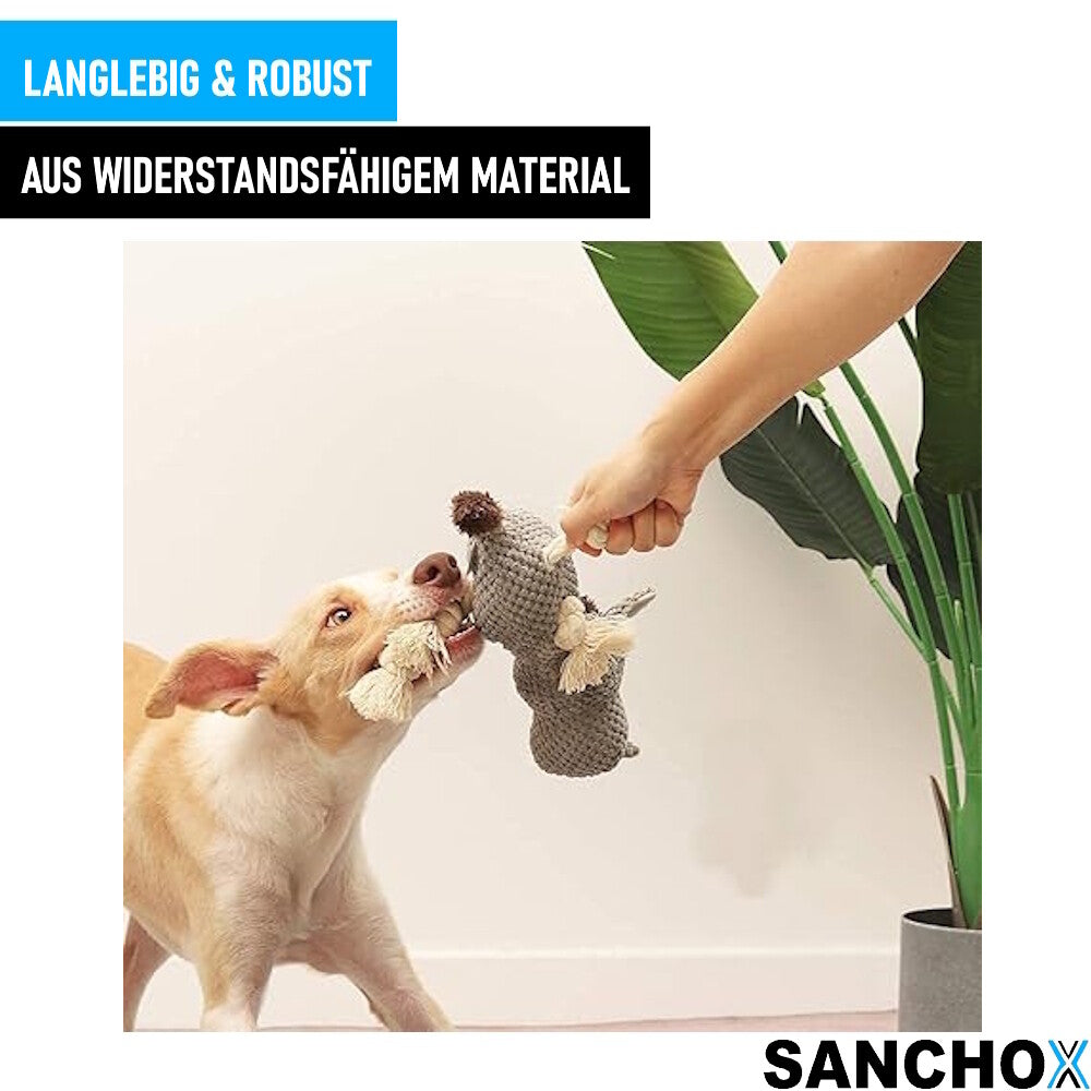 SANCHOX Plüsch-Hundespielzeug Esel Spielzeug Stofftier Kuscheltier mit Seilen