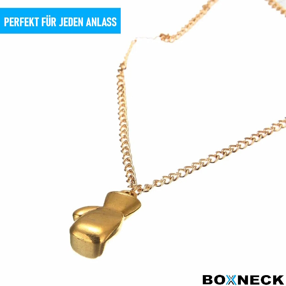 BOXNECK Boxhandschuh Halskette Edelstahl Boxen Punk Rock Kette in Silber / Gold