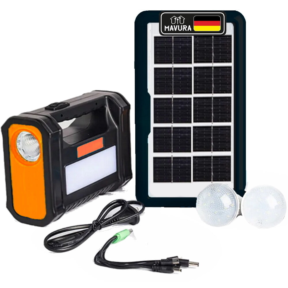 POWERBOX Solar Powerstation Solargenerator Camping Power Bank mit LED Leuchten