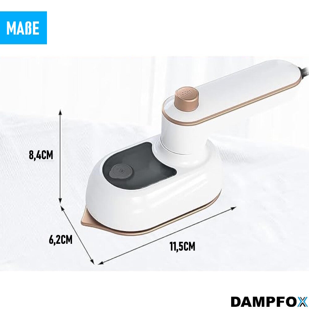 DAMPFOX Mini Dampfbügeleisen Tragbares Reisebügeleisen Titan Bügelsohle schnell