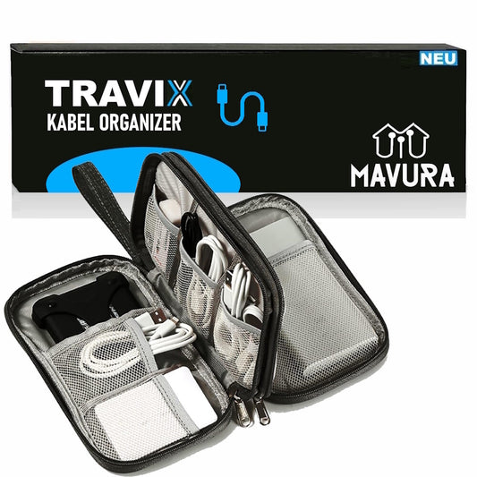 TRAVIX Kabel Organizer Tasche Aufbewahrungstasche Kabeltasche Reise Zubehör