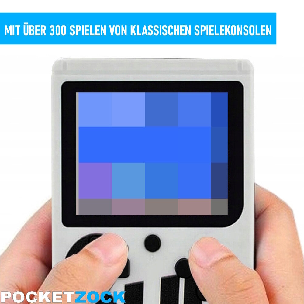 POCKETZOCK Handheld-Spielekonsole Retro Mini Spiele Konsole mit 400 Spielen