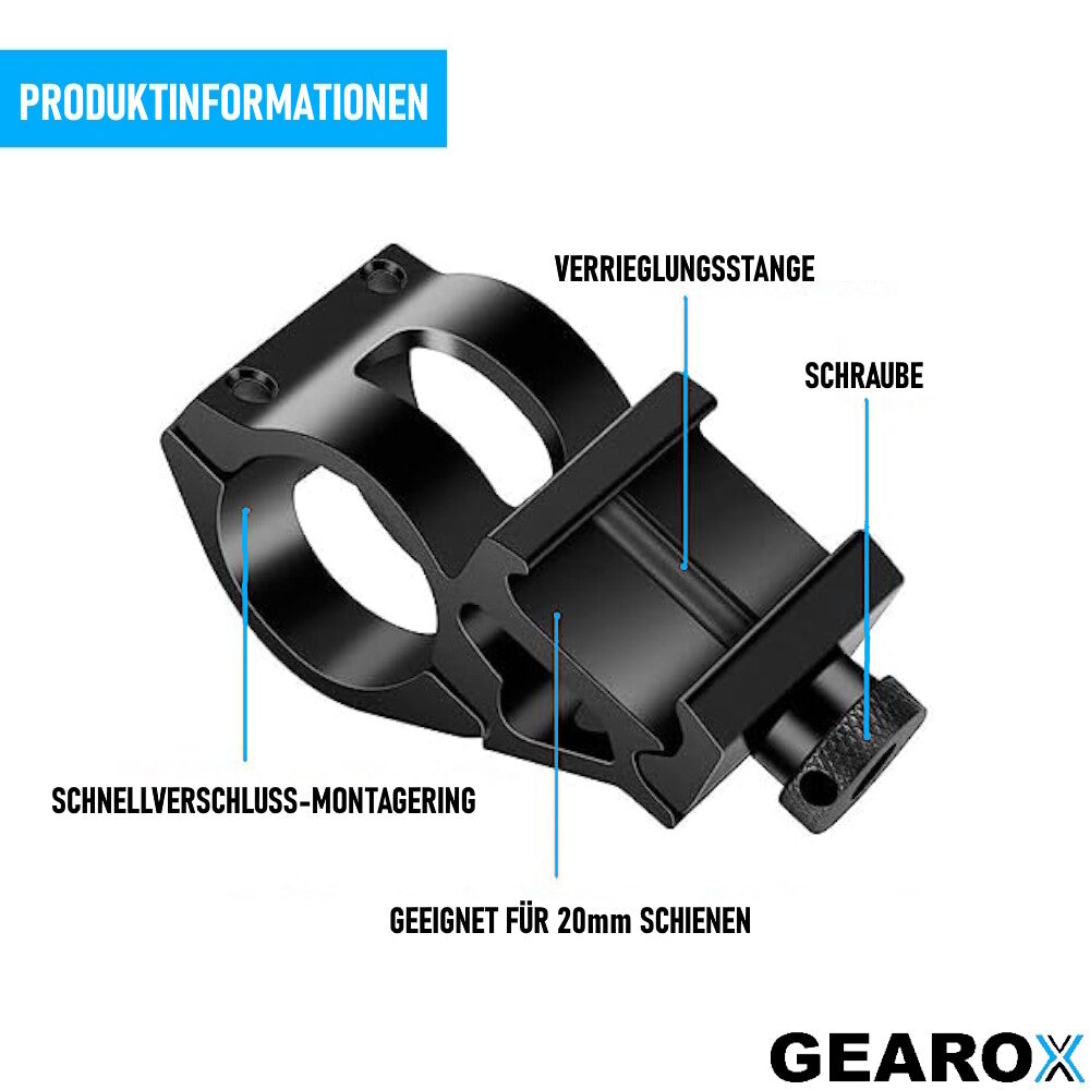 GEAROX Universelle LED Taschenlampenhalterung für Airsoft Waffen Universalhalter